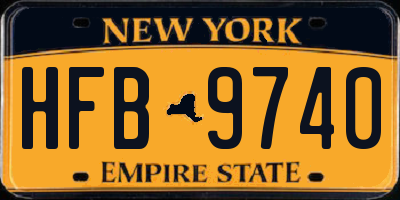 NY license plate HFB9740