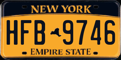 NY license plate HFB9746