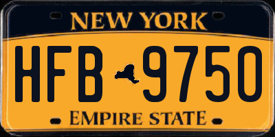 NY license plate HFB9750