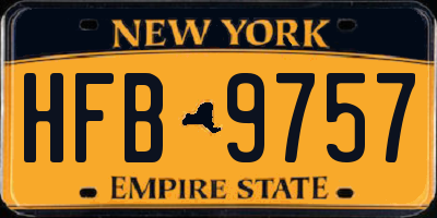 NY license plate HFB9757