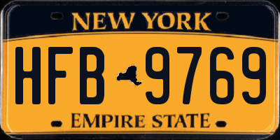 NY license plate HFB9769