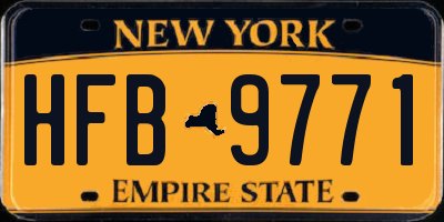NY license plate HFB9771