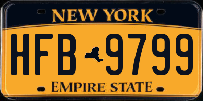 NY license plate HFB9799