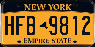 NY license plate HFB9812