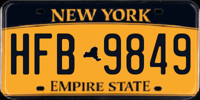 NY license plate HFB9849