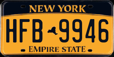 NY license plate HFB9946