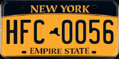 NY license plate HFC0056