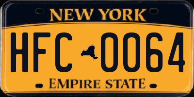 NY license plate HFC0064