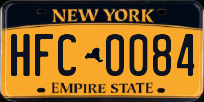 NY license plate HFC0084