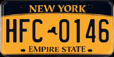 NY license plate HFC0146