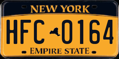 NY license plate HFC0164