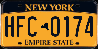 NY license plate HFC0174