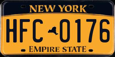 NY license plate HFC0176