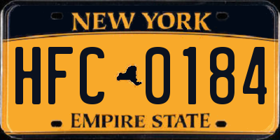 NY license plate HFC0184