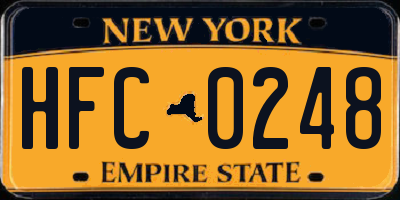 NY license plate HFC0248