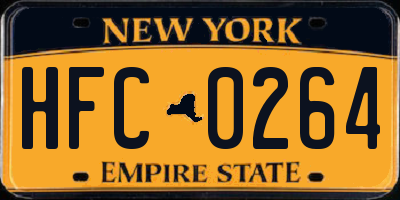 NY license plate HFC0264