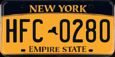 NY license plate HFC0280