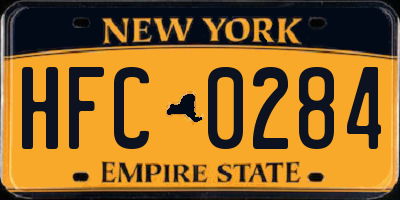 NY license plate HFC0284