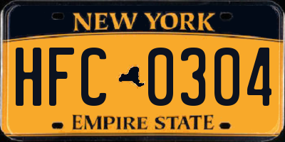 NY license plate HFC0304