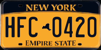NY license plate HFC0420