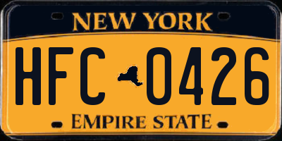 NY license plate HFC0426