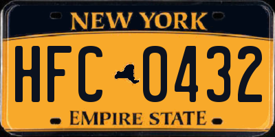NY license plate HFC0432