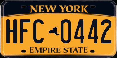 NY license plate HFC0442