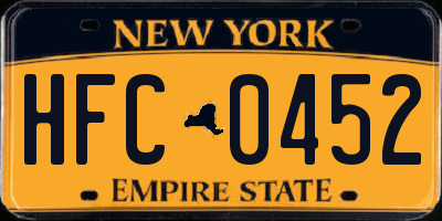 NY license plate HFC0452