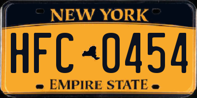 NY license plate HFC0454