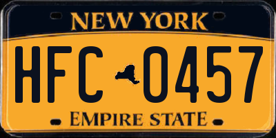 NY license plate HFC0457