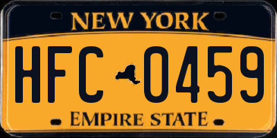 NY license plate HFC0459