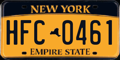 NY license plate HFC0461