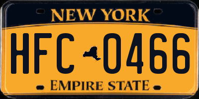 NY license plate HFC0466