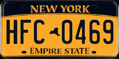 NY license plate HFC0469