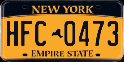NY license plate HFC0473