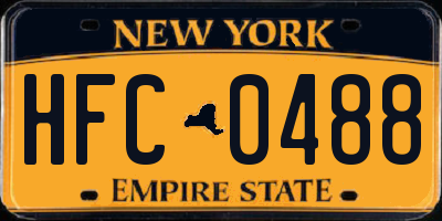 NY license plate HFC0488
