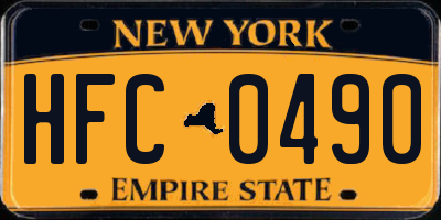NY license plate HFC0490