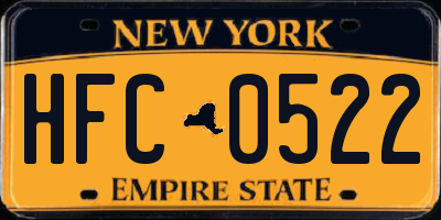 NY license plate HFC0522