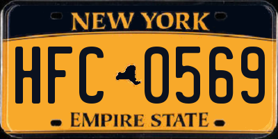 NY license plate HFC0569