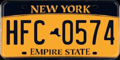 NY license plate HFC0574