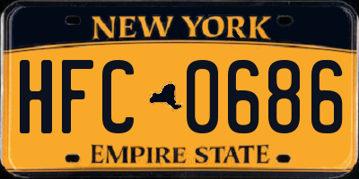 NY license plate HFC0686