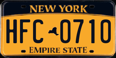 NY license plate HFC0710