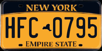 NY license plate HFC0795