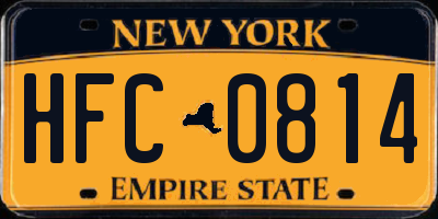 NY license plate HFC0814