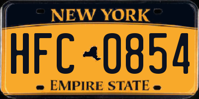 NY license plate HFC0854