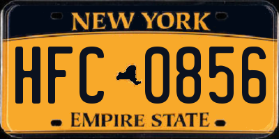 NY license plate HFC0856