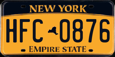 NY license plate HFC0876