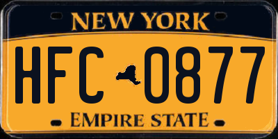 NY license plate HFC0877