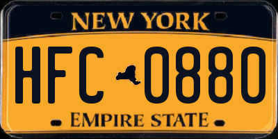 NY license plate HFC0880