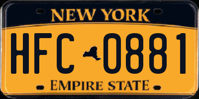 NY license plate HFC0881
